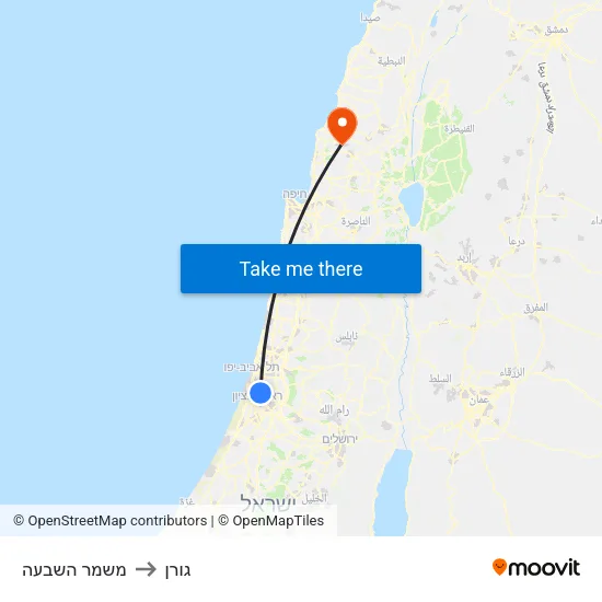 משמר השבעה to גורן map
