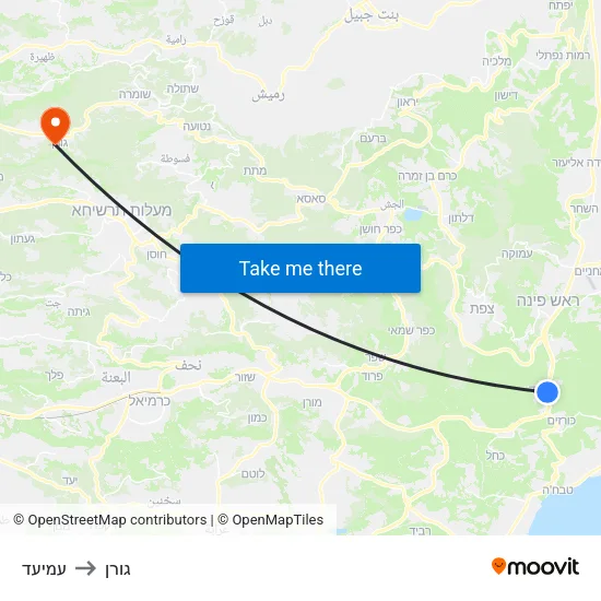 עמיעד to גורן map