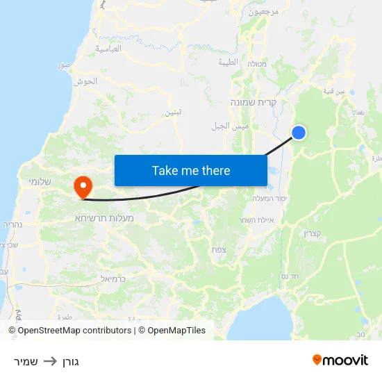 שמיר to גורן map