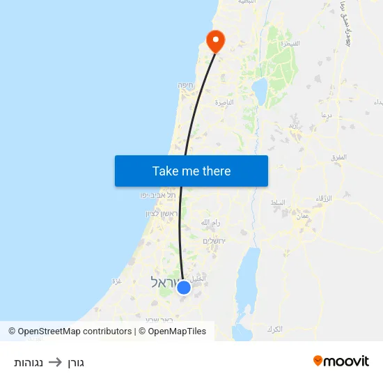 נגוהות to גורן map