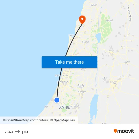 נגבה to גורן map