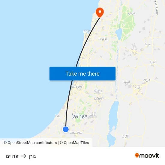 פדויים to גורן map