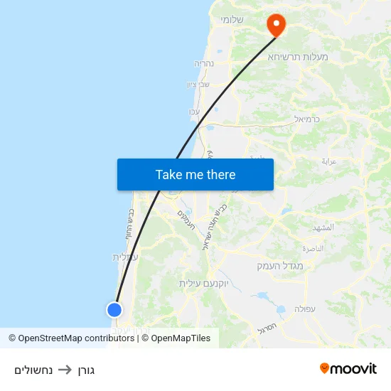 נחשולים to גורן map