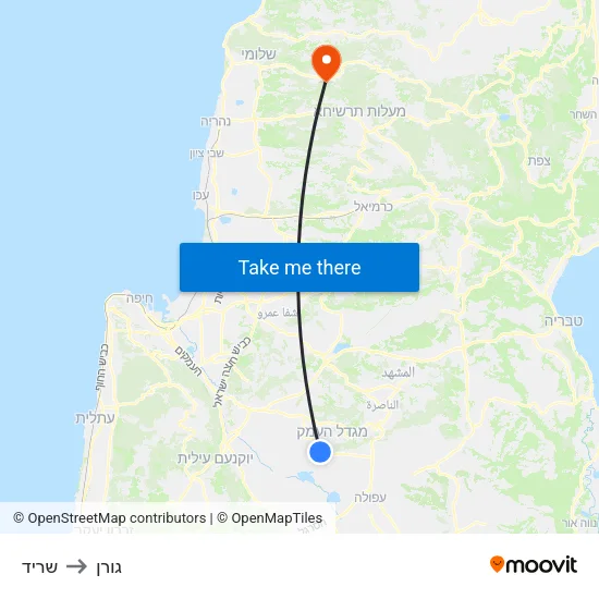 שריד to גורן map