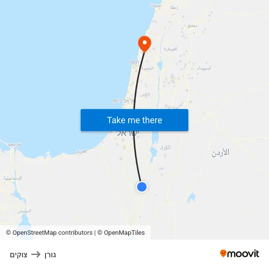 צוקים to גורן map