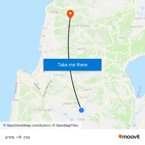 מזרע to גורן map