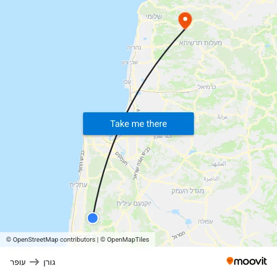 עופר to גורן map