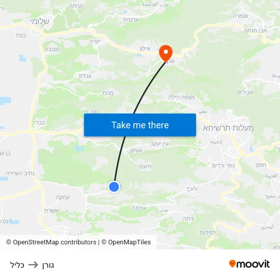 כליל to גורן map