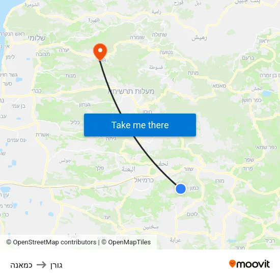 כמאנה to גורן map