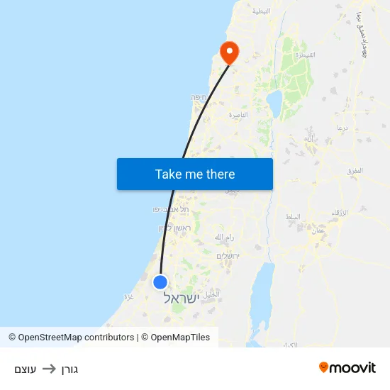 עוצם to גורן map