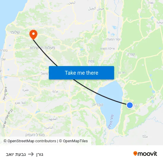 גבעת יואב to גורן map