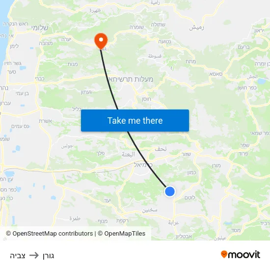 צביה to גורן map