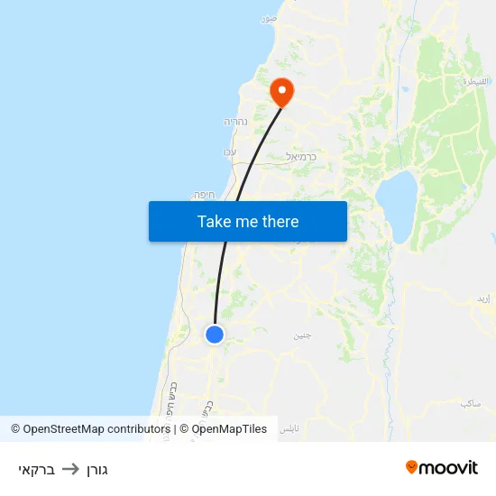 ברקאי to גורן map