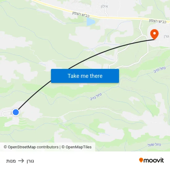 מנות to גורן map