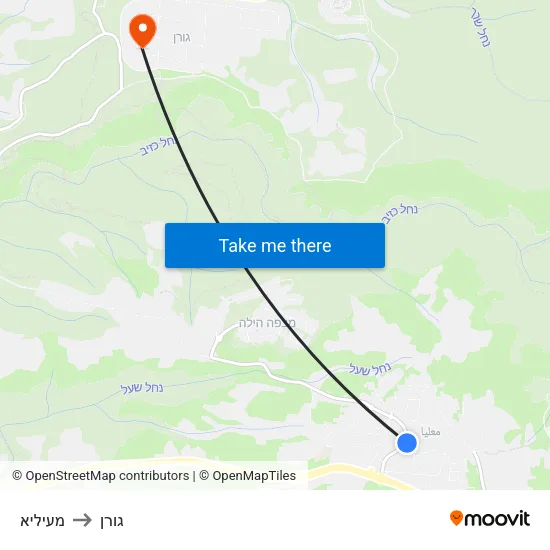 מעיליא to גורן map