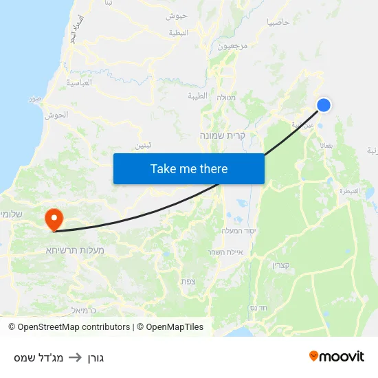 מג'דל שמס to גורן map
