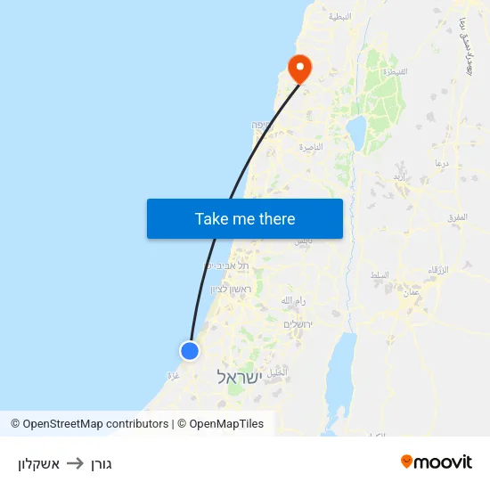 אשקלון to גורן map