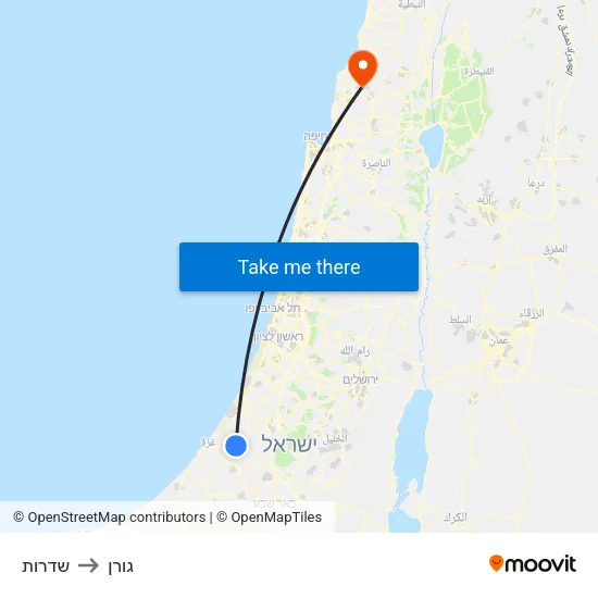 שדרות to גורן map