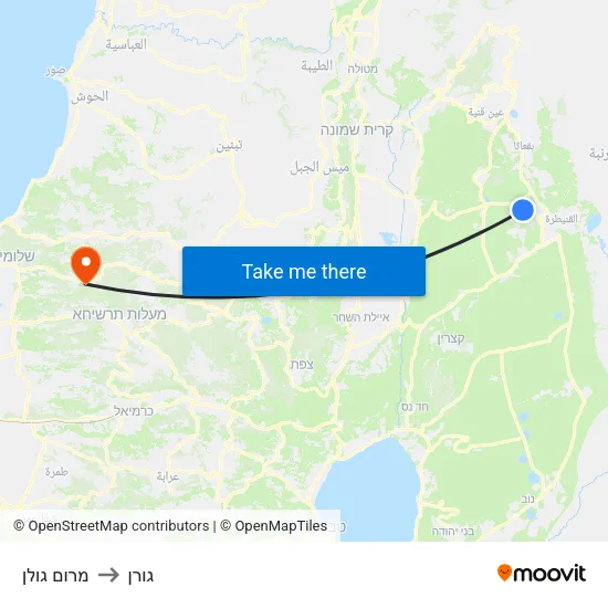 מרום גולן to גורן map