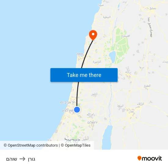 שוהם to גורן map