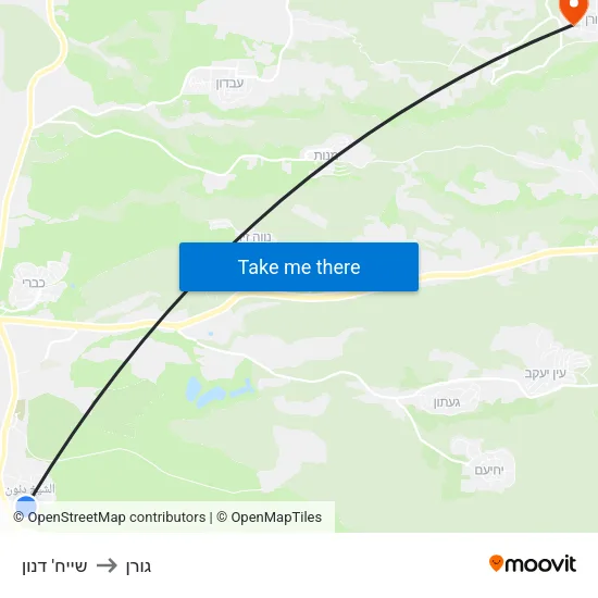 שייח' דנון to גורן map