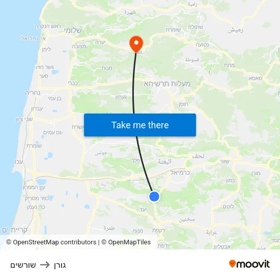 שורשים to גורן map
