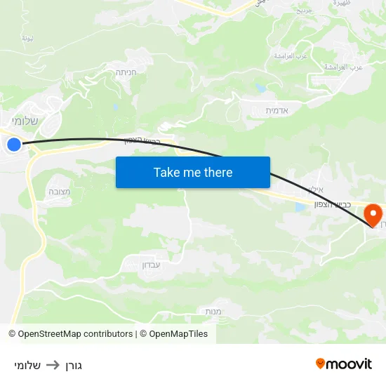 שלומי to גורן map