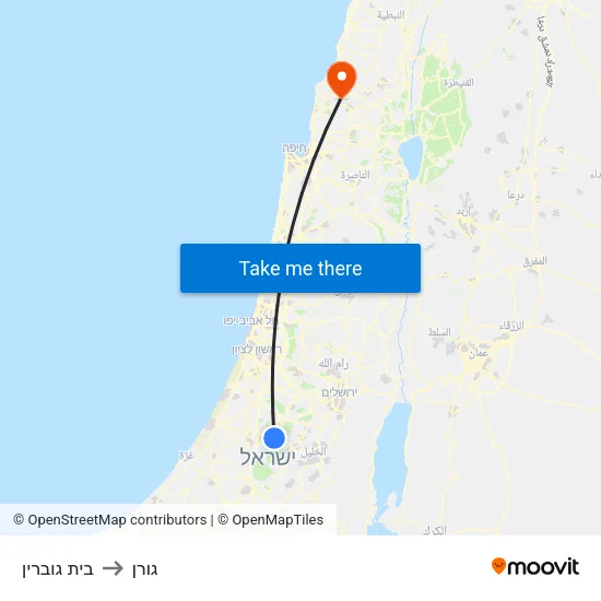 בית גוברין to גורן map