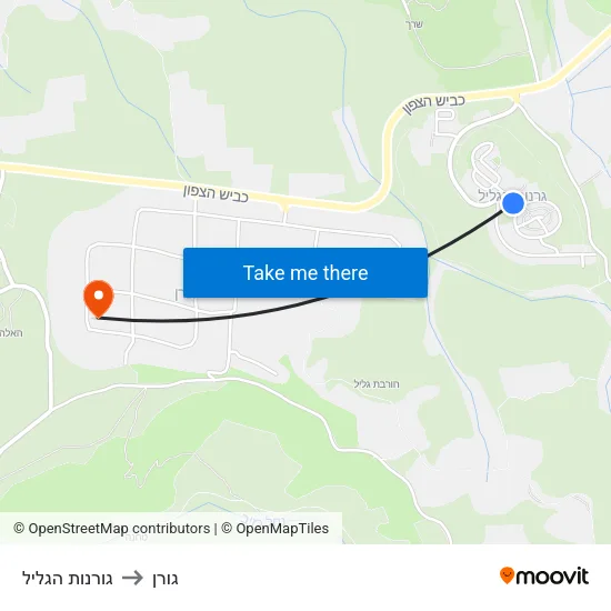 גורנות הגליל to גורן map