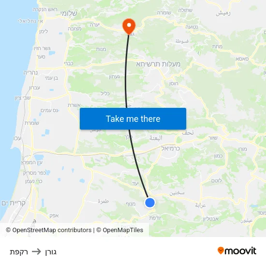 רקפת to גורן map