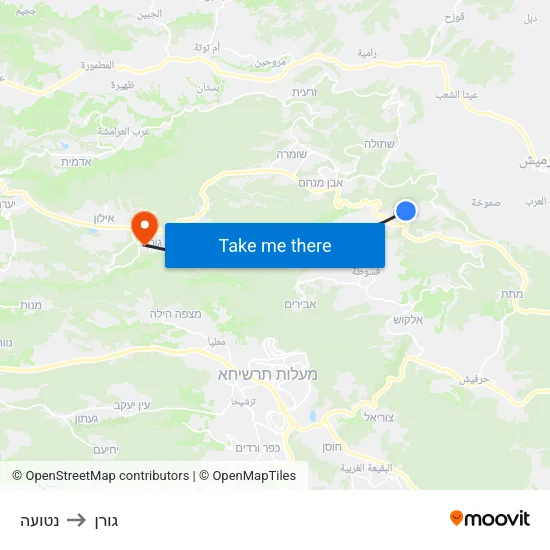 נטועה to גורן map