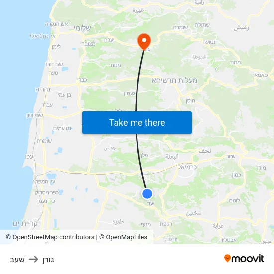 שעב to גורן map