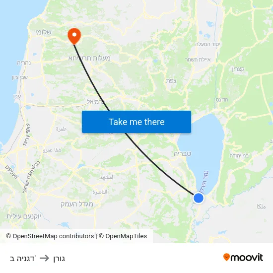 דגניה ב' to גורן map