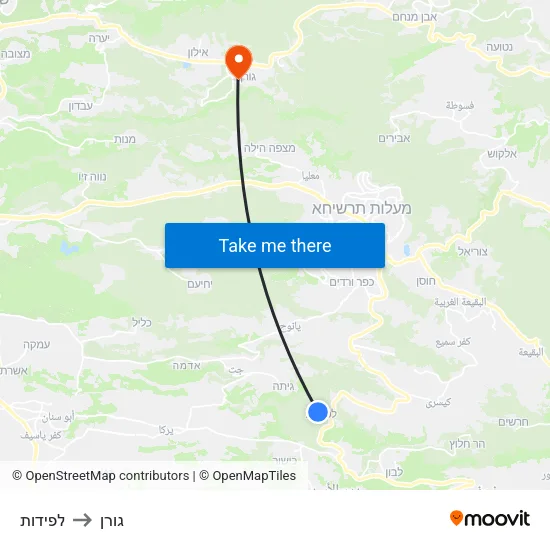 לפידות to גורן map