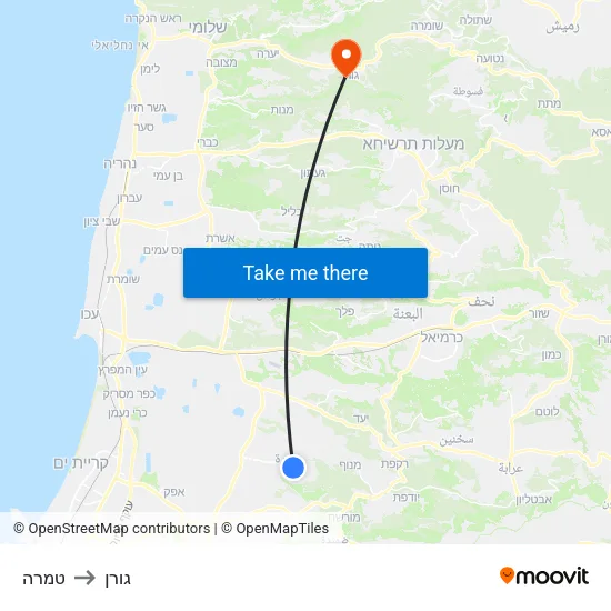 טמרה to גורן map