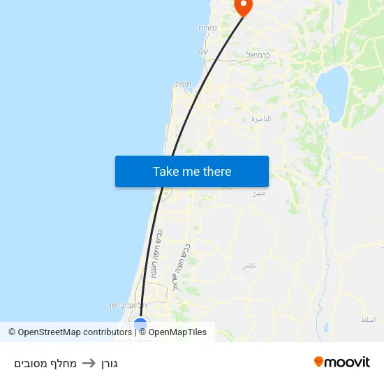 מחלף מסובים to גורן map