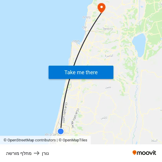 מחלף מורשה to גורן map