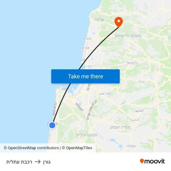 רכבת עתלית to גורן map