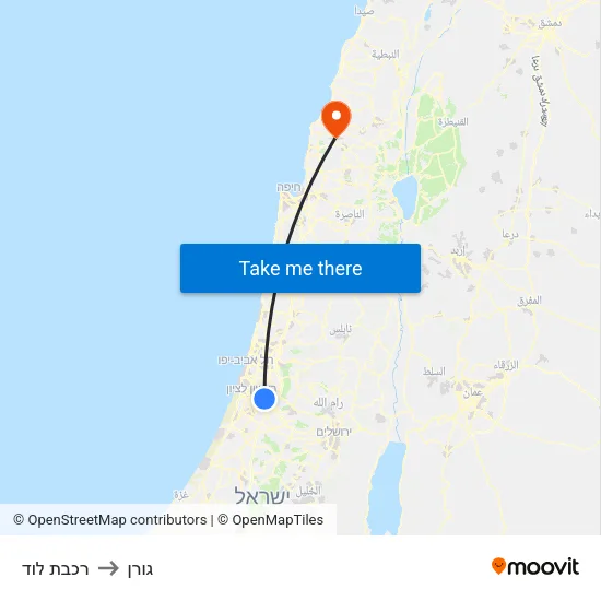 רכבת לוד to גורן map