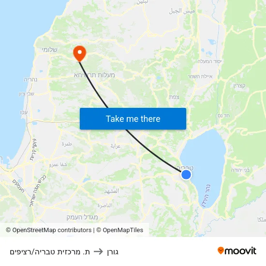 ת. מרכזית טבריה/רציפים to גורן map
