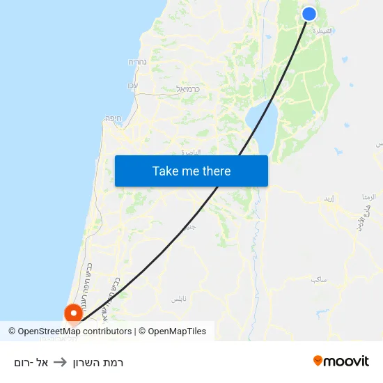 אל -רום to רמת השרון map