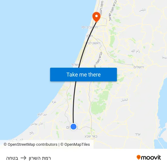 בטחה to רמת השרון map