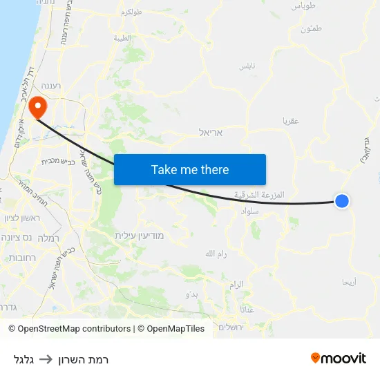 גלגל to רמת השרון map