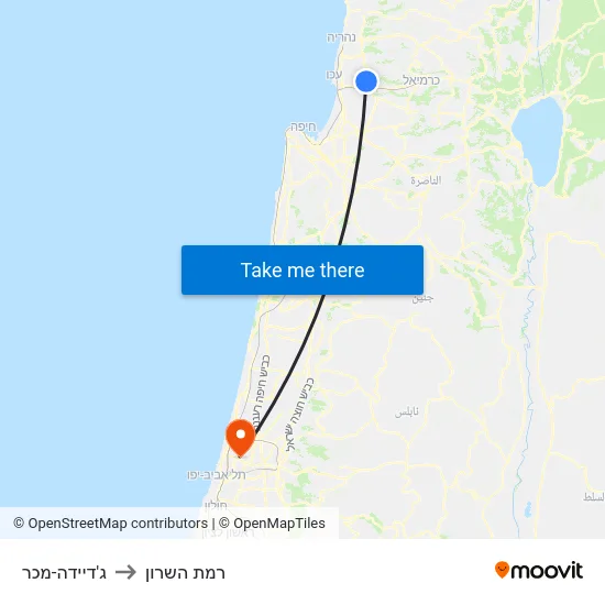 ג'דיידה-מכר to רמת השרון map