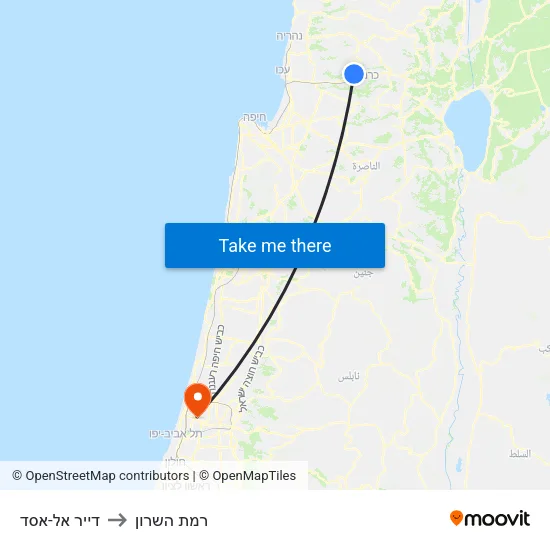 דייר אל-אסד to רמת השרון map