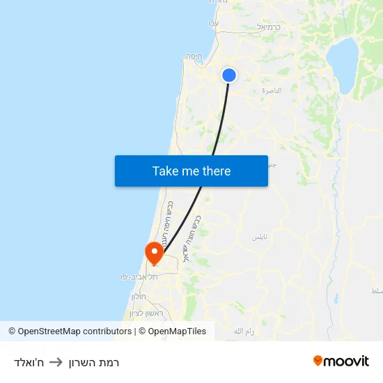 ח'ואלד to רמת השרון map