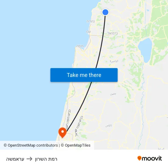 עראמשה to רמת השרון map