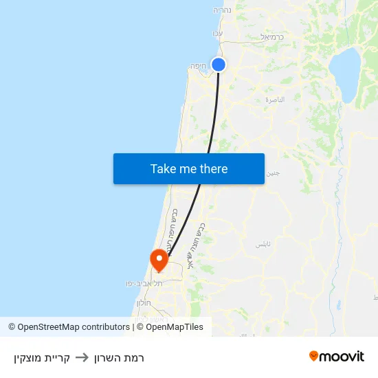 קריית מוצקין to רמת השרון map