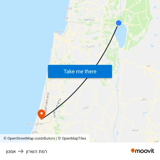 אמנון to רמת השרון map