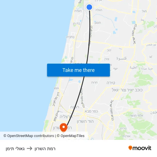 גאולי תימן to רמת השרון map